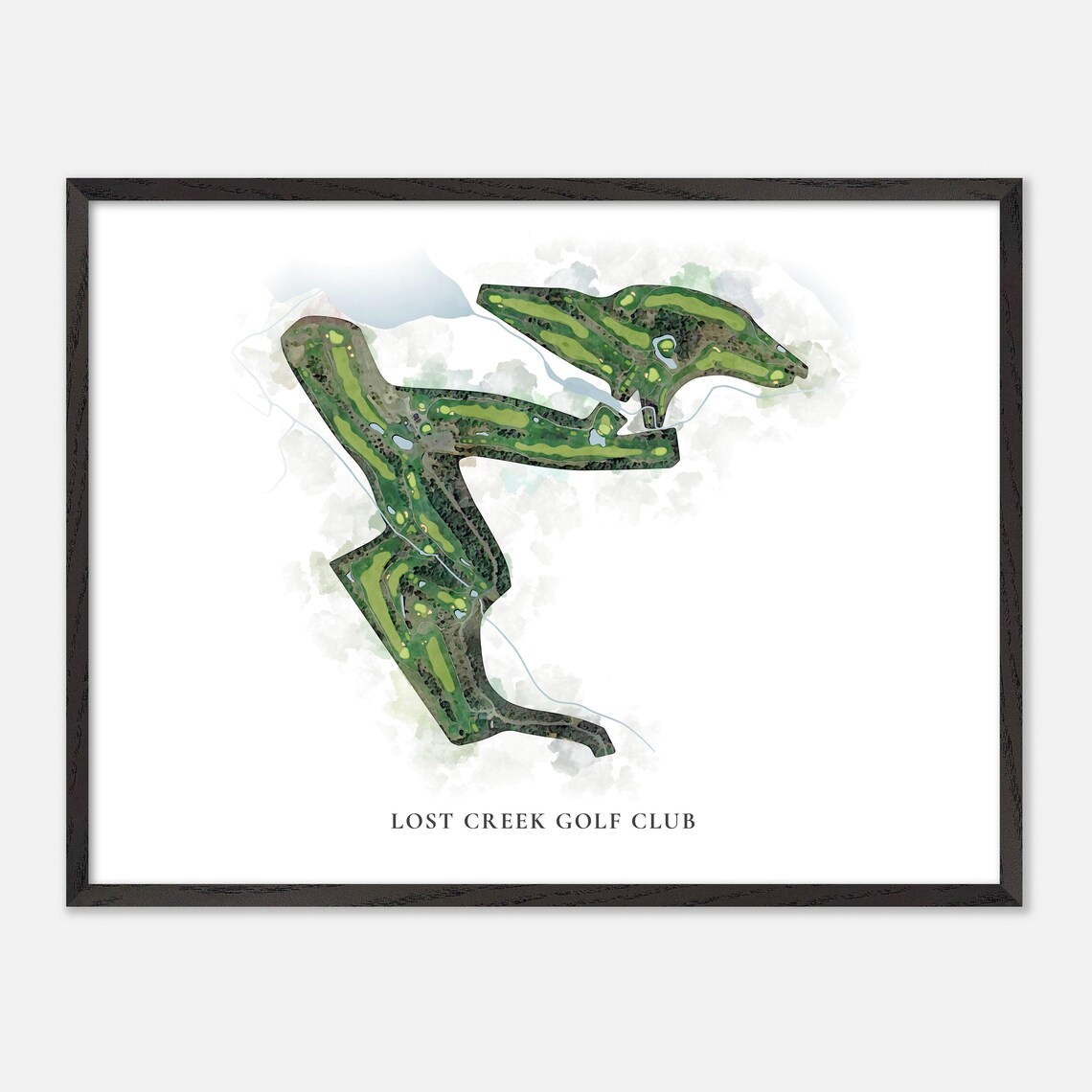 Lost Creek Golf Club Classic Aerial Watercolor Golf Map Poster - Image 4