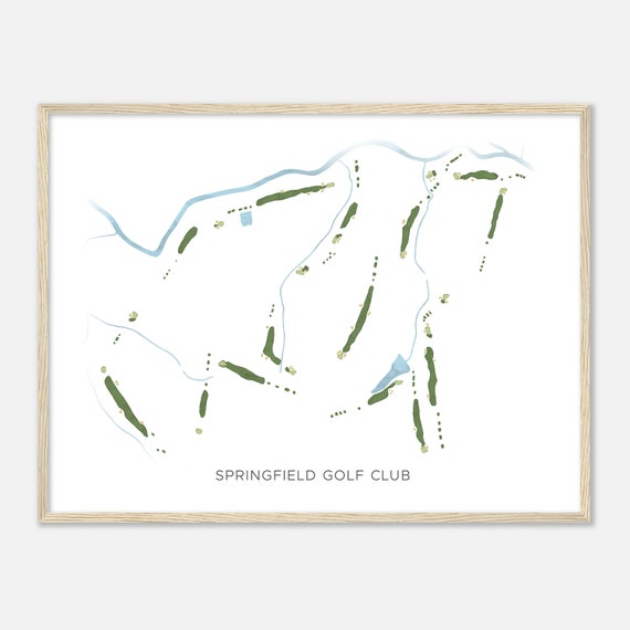 Springfield Golf Club South Carolina Modern Watercolor Map Golfer Gift Golf Wall Art Golf Poster Print Course Layout