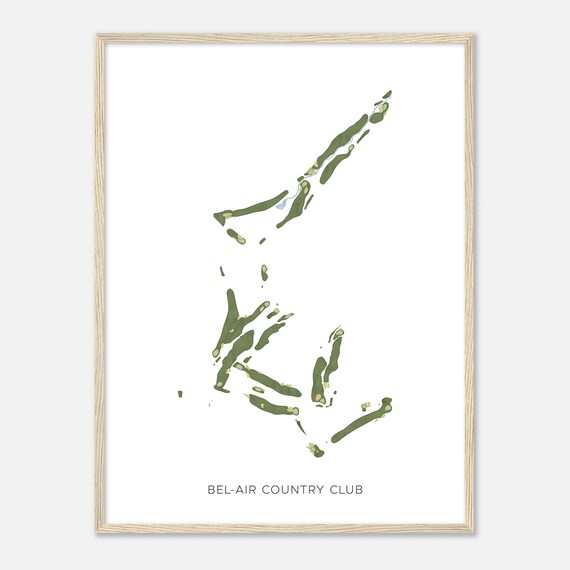 Bel Air Country Club California Modern Watercolor Map Golfer Gift Golf Wall Art Golf Poster Print Course Layout