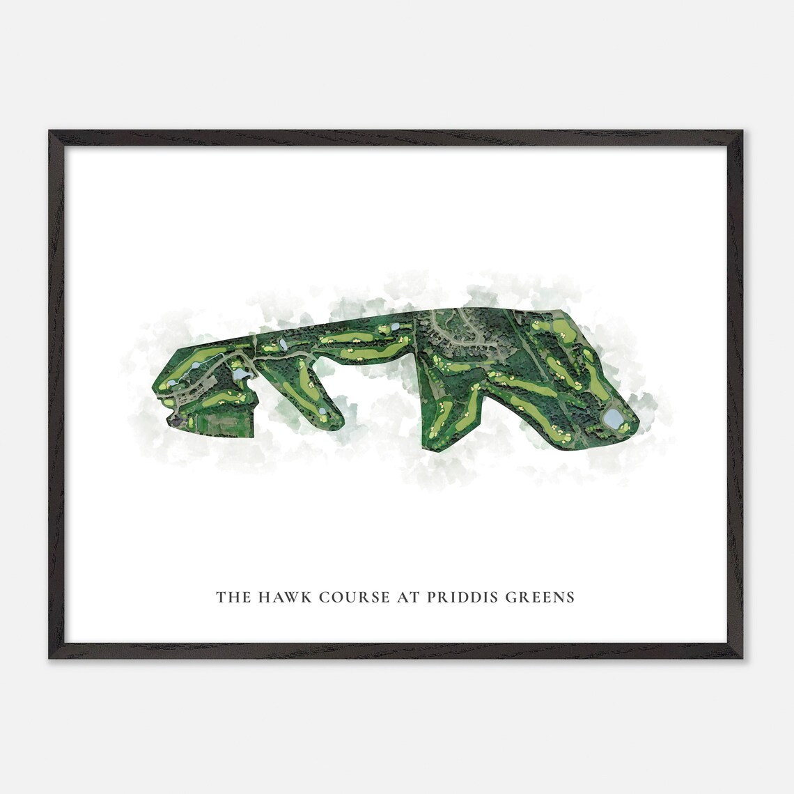 The Hawk Course at Priddis Greens Canada Classic Watercolor Course Map Poster - Image 4
