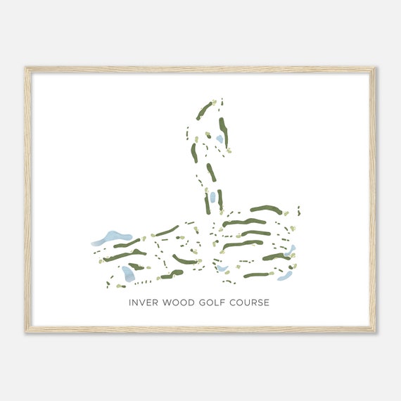 Inver Wood Golf Course Minnesota Modern Watercolor Map Golfer Gift Golf Wall Art Golf Poster Print Course Layout