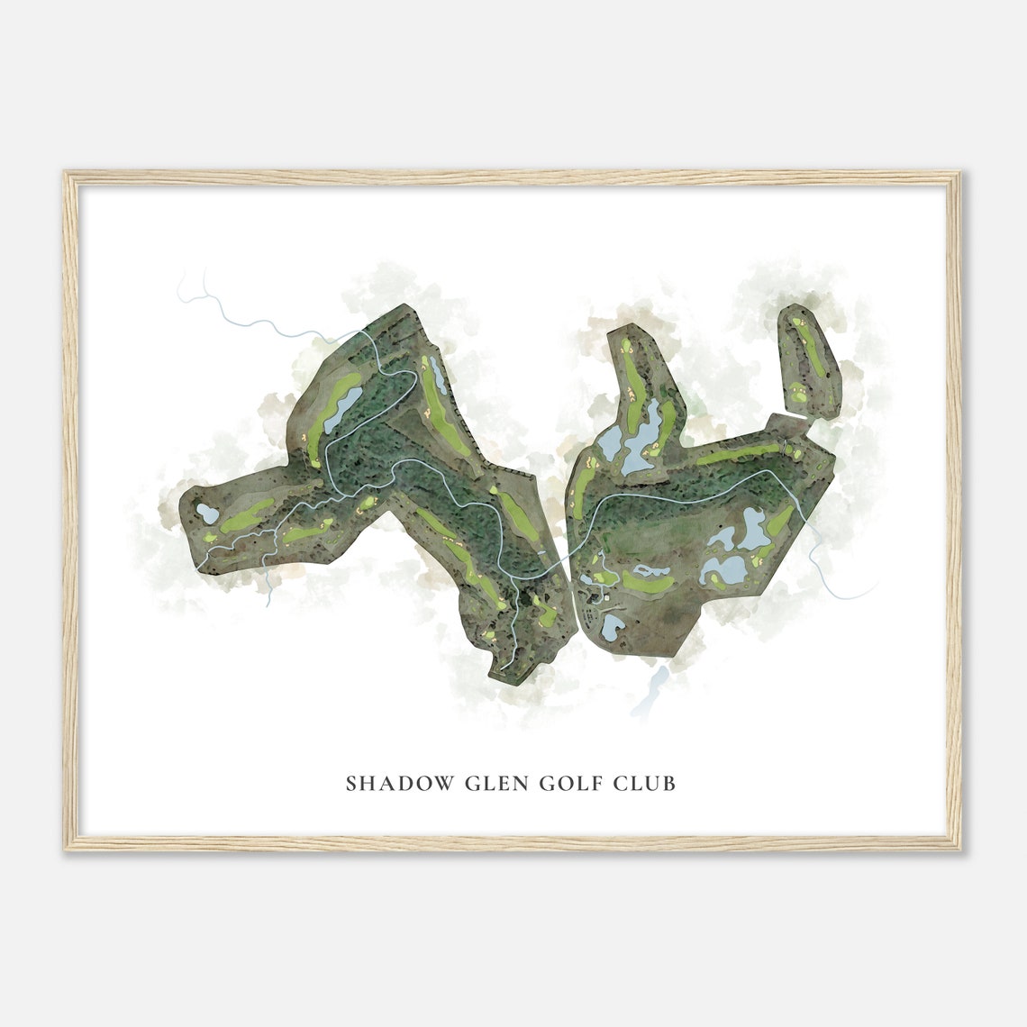 Shadow Glen Golf Club Texas Classic Watercolor Map Art Poster - Image 2