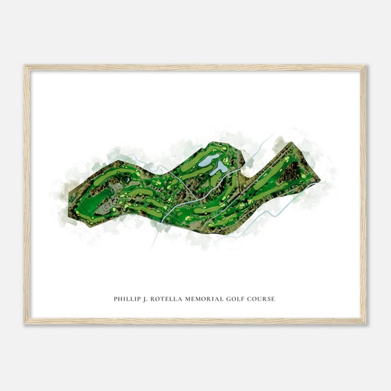 Phillip J Rotella Memorial Golf Course New York Classic Watercolor Map Golfer Gift Golf Wall Art Golf Poster Print Course Layout
