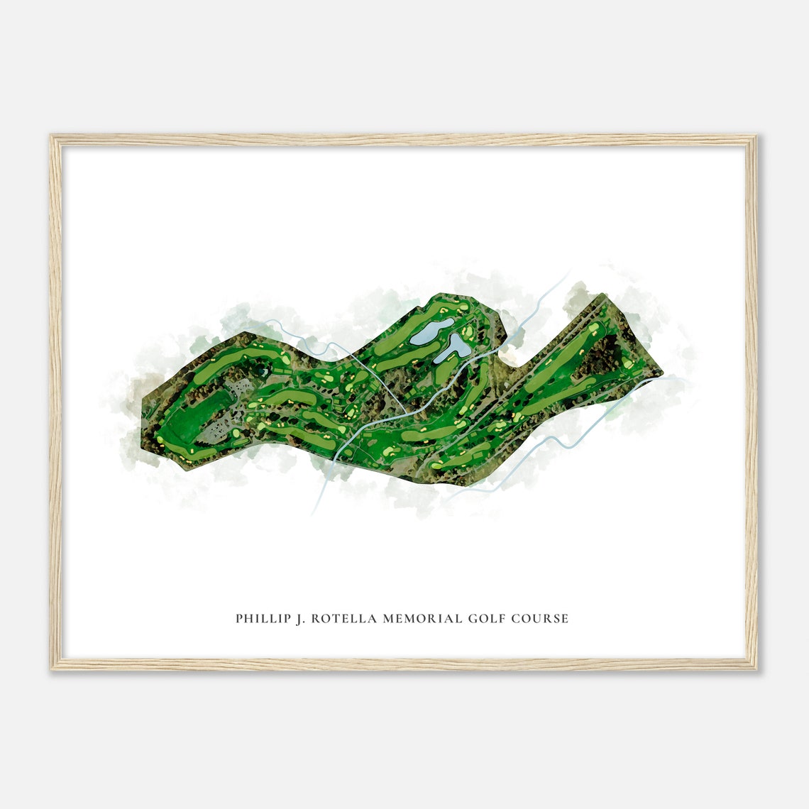 Phillip J. Rotella Memorial Golf Course Watercolor Map Art Poster