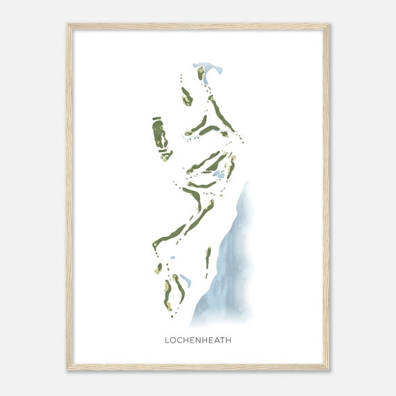 Lochenheath Michigan Modern Watercolor Map Golfer Gift Golf Wall Art Golf Poster Print Course Layout