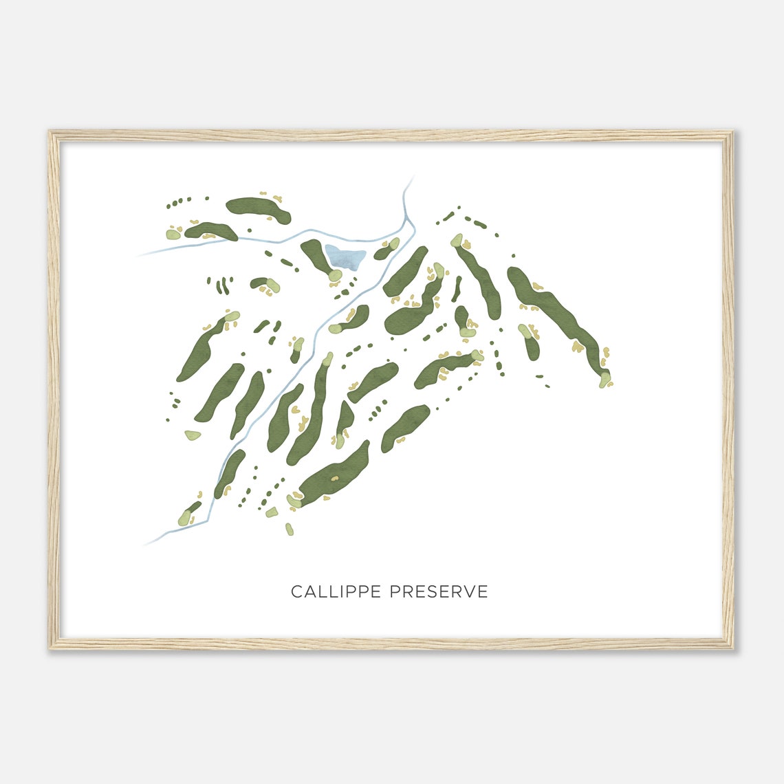Callippe Preserve California Modern Watercolor Golf Map Poster