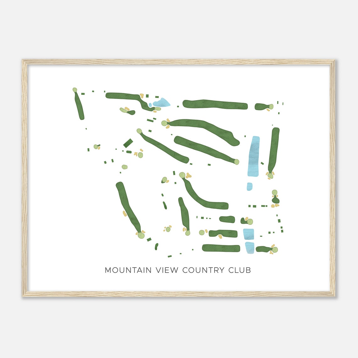 Mountain View Country Club Pennsylvania Modern Minimalist Map Poster