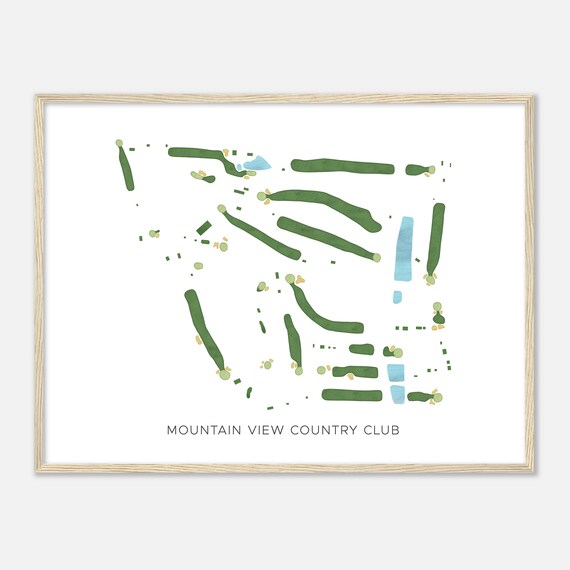Mountain View Country Club Pennsylvania Modern Watercolor Map Golfer Gift Golf Wall Art Golf Poster Print Course Layout