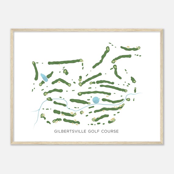 Gilbertsville Golf Course Pennsylvania Modern Watercolor Map Golfer Gift Golf Wall Art Golf Poster Print Course Layout