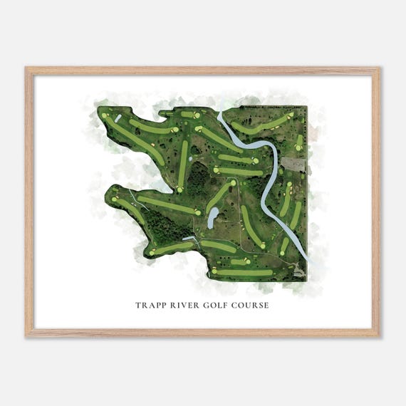 Trapp River Golf Course In Wausautexas Wisconsin Classic Watercolor Map Golfer Gift Golf Wall Art Golf Poster Print