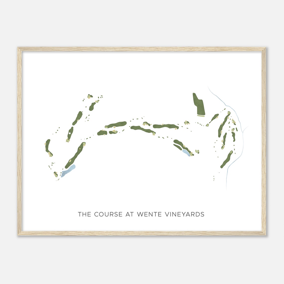 The Course at Wente Vineyards Minimalist Watercolor Golf Map Poster - Image 2