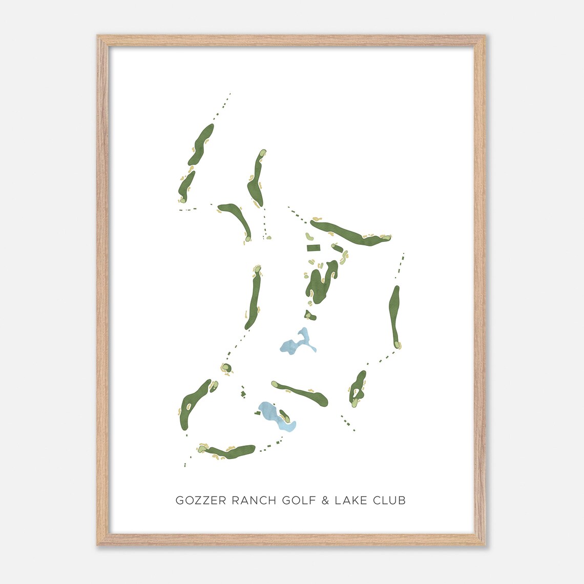 Gozzer Ranch Golf and Lake Club Watercolor Layout Map Art Poster Gift - Image 6