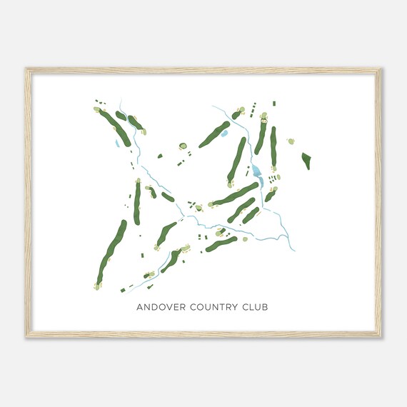 Andover Country Club Massachusetts Modern Watercolor Map Golfer Gift Golf Wall Art Golf Poster Print Course Layout