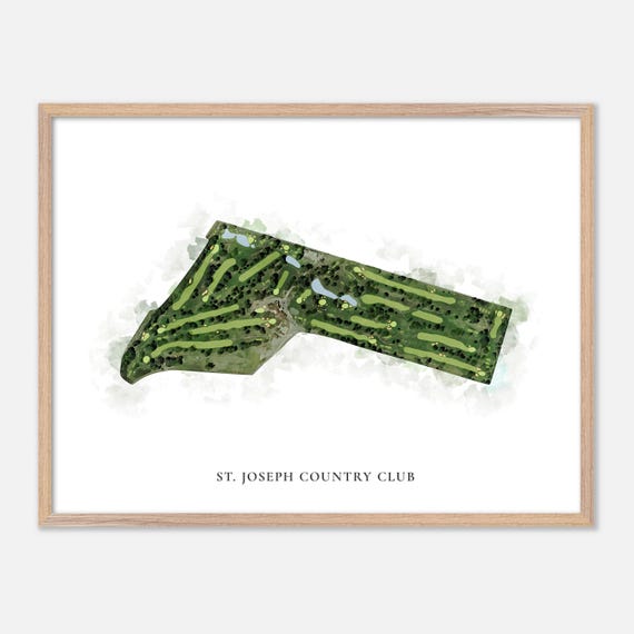 St Joseph Country Club In Country Club Missouri Classic Watercolor Map Golfer Gift Golf Wall Art Golf Poster Print Course Layout
