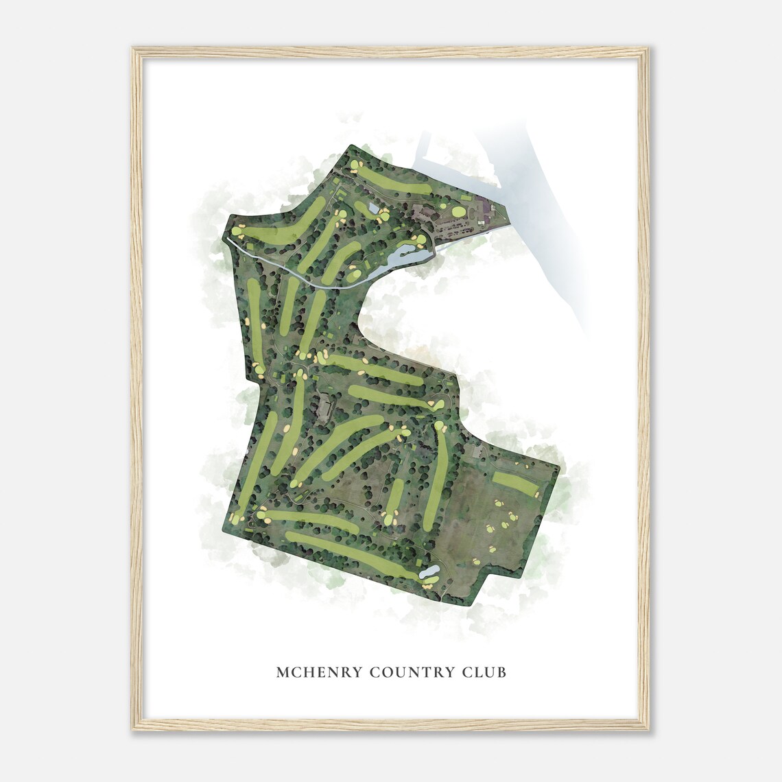 McHenry Country Club Golf Course Scenic Watercolor Map Art Poster