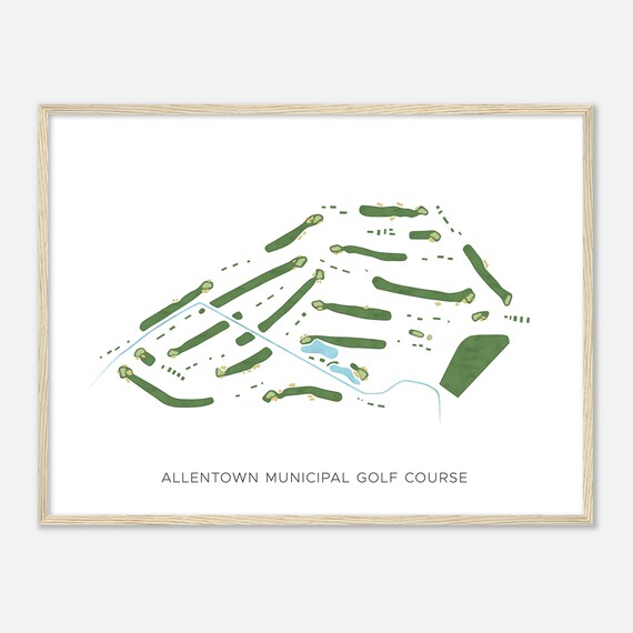 Allentown Municipal Golf Course Pennsylvania Modern Watercolor Map Golfer Gift Golf Wall Art Golf Poster Print Course Layout
