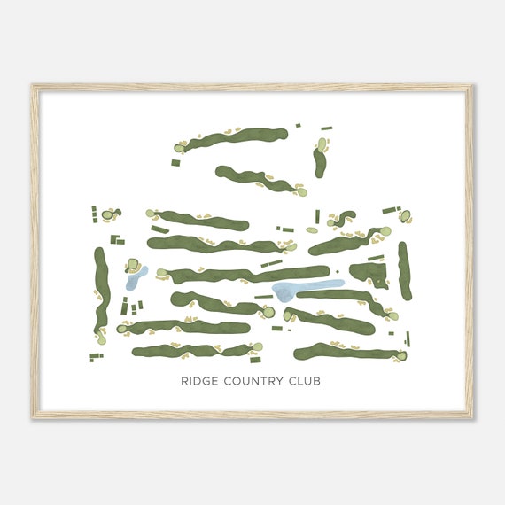 Ridge Country Club Illinois Modern Watercolor Map Golfer Gift Golf Wall Art Golf Poster Print Course Layout