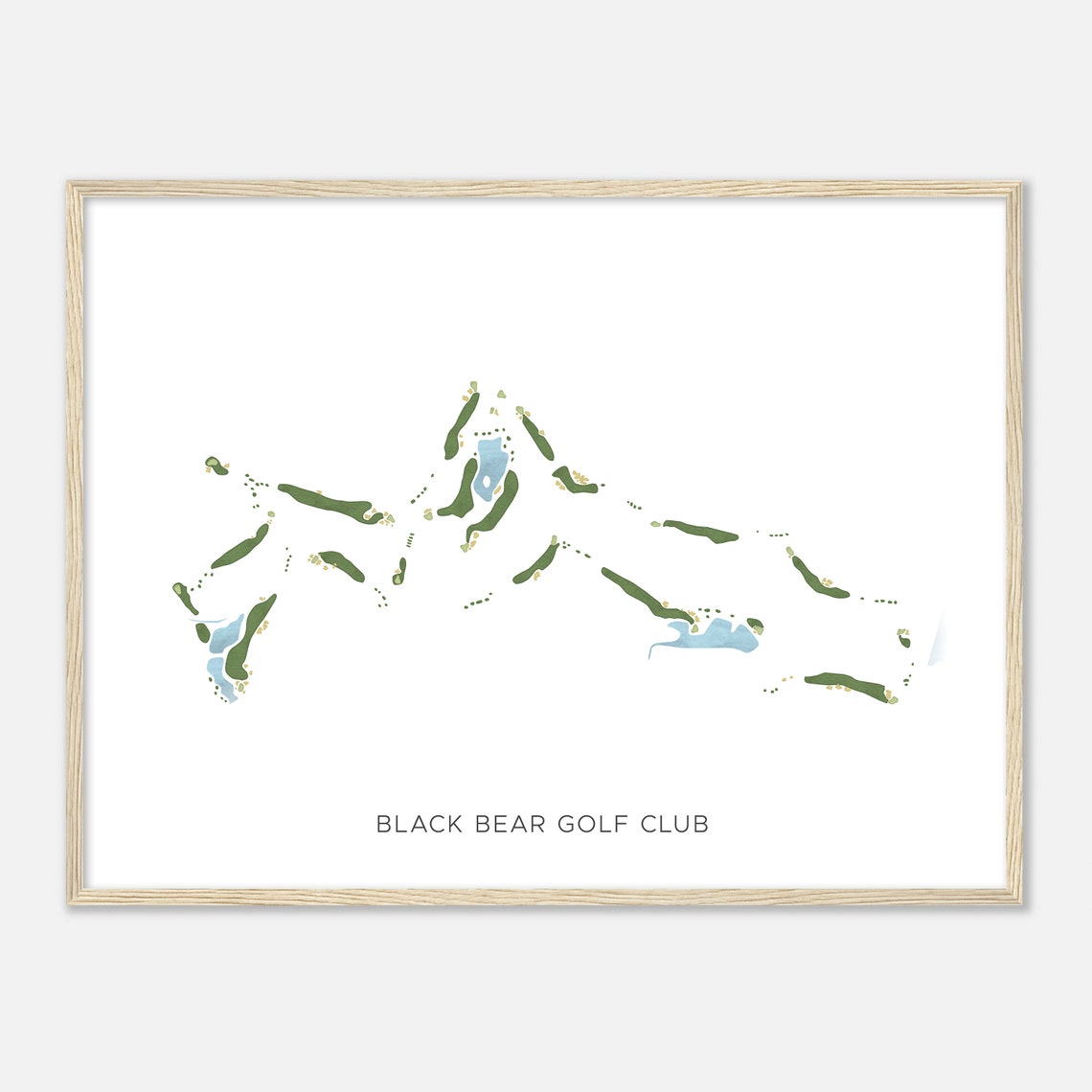 Black Bear Golf Club Louisiana Modern Watercolor Map Golf Poster - Image 2