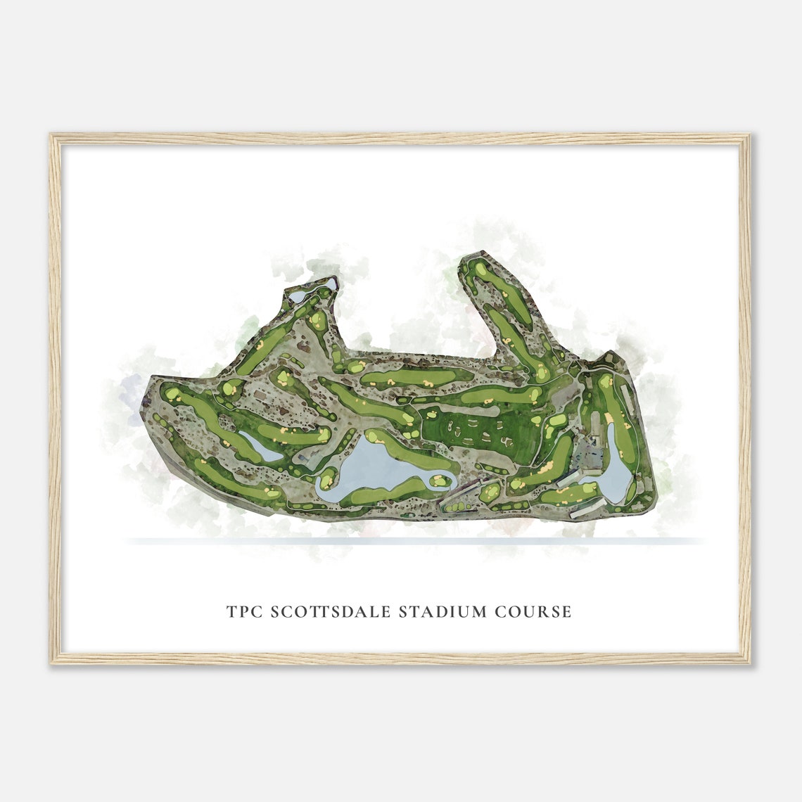 TPC Scottsdale Stadium Course Classic Watercolor Aerial Poster - Image 2