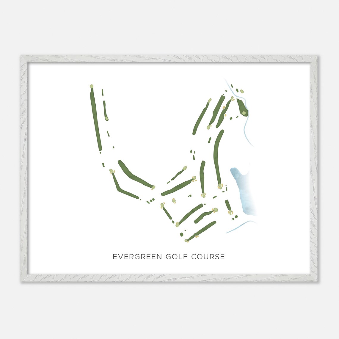 Evergreen Golf Course Evergreen Colorado Modern Watercolor Golf Map Poster - Image 4