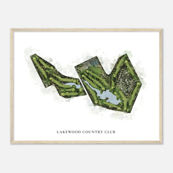Lakewood Country Club California Classic Watercolor Map Golfer Gift Golf Wall Art Golf Poster Print Course Layout