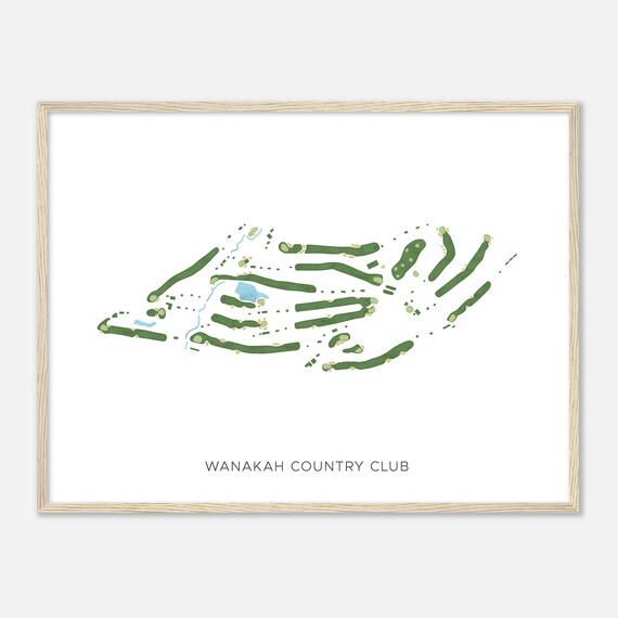 Wanakah Country Club New York Modern Watercolor Map Golfer Gift Golf Wall Art Golf Poster Print Course Layout