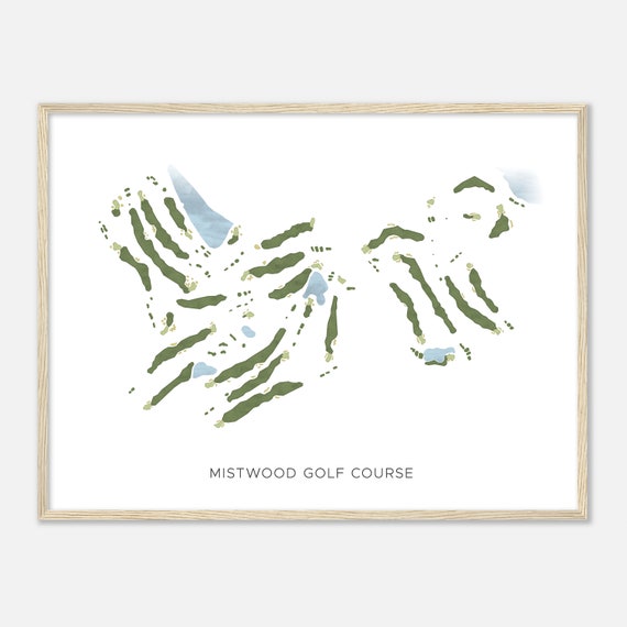 Mistwood Golf Course Michigan Modern Watercolor Map Golfer Gift Golf Wall Art Golf Poster Print Course Layout
