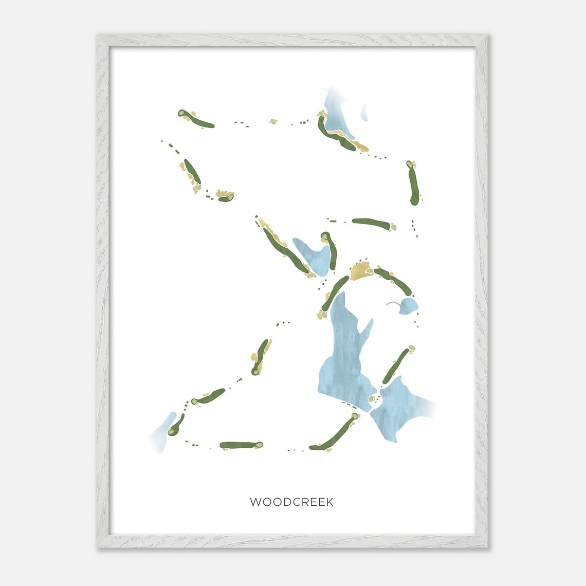 Woodcreek Watercolor Fairway Map Lakeside Layout Gift Poster - Image 2
