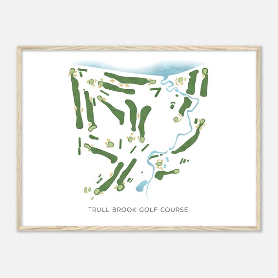 Trull Brook Golf Course Massachusetts Modern Watercolor Map Golfer Gift Golf Wall Art Golf Poster Print Course Layout