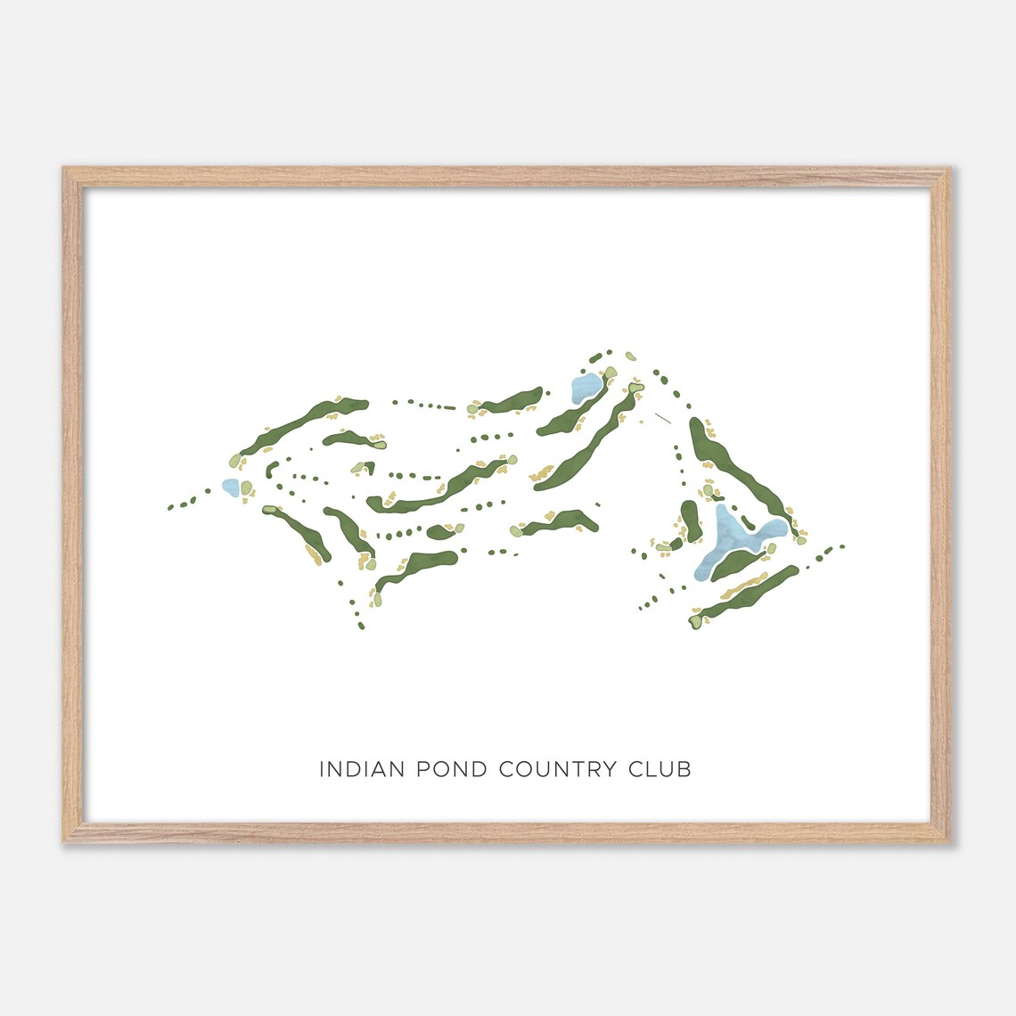 Indian Pond Country Club Kingston Massachusetts Watercolor Map Poster