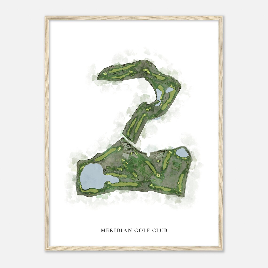 Meridian Golf Club Colorado Classic Watercolor Course Map Poster