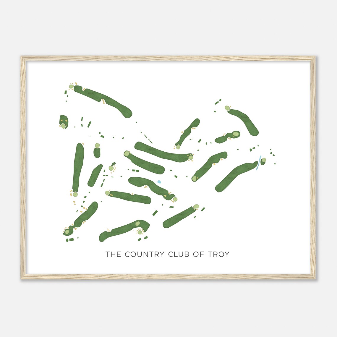The Country Club of Troy New York Modern Watercolor Golf Map Poster