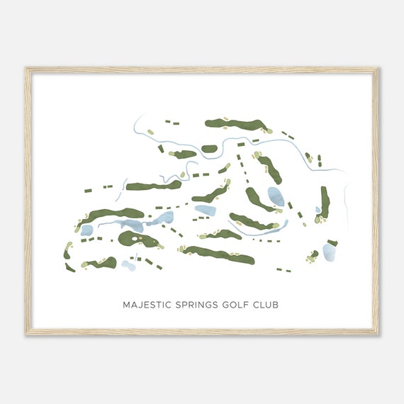 Majestic Springs Golf Club Ohio Modern Watercolor Map Golfer Gift Golf Wall Art Golf Poster Print Course Layout