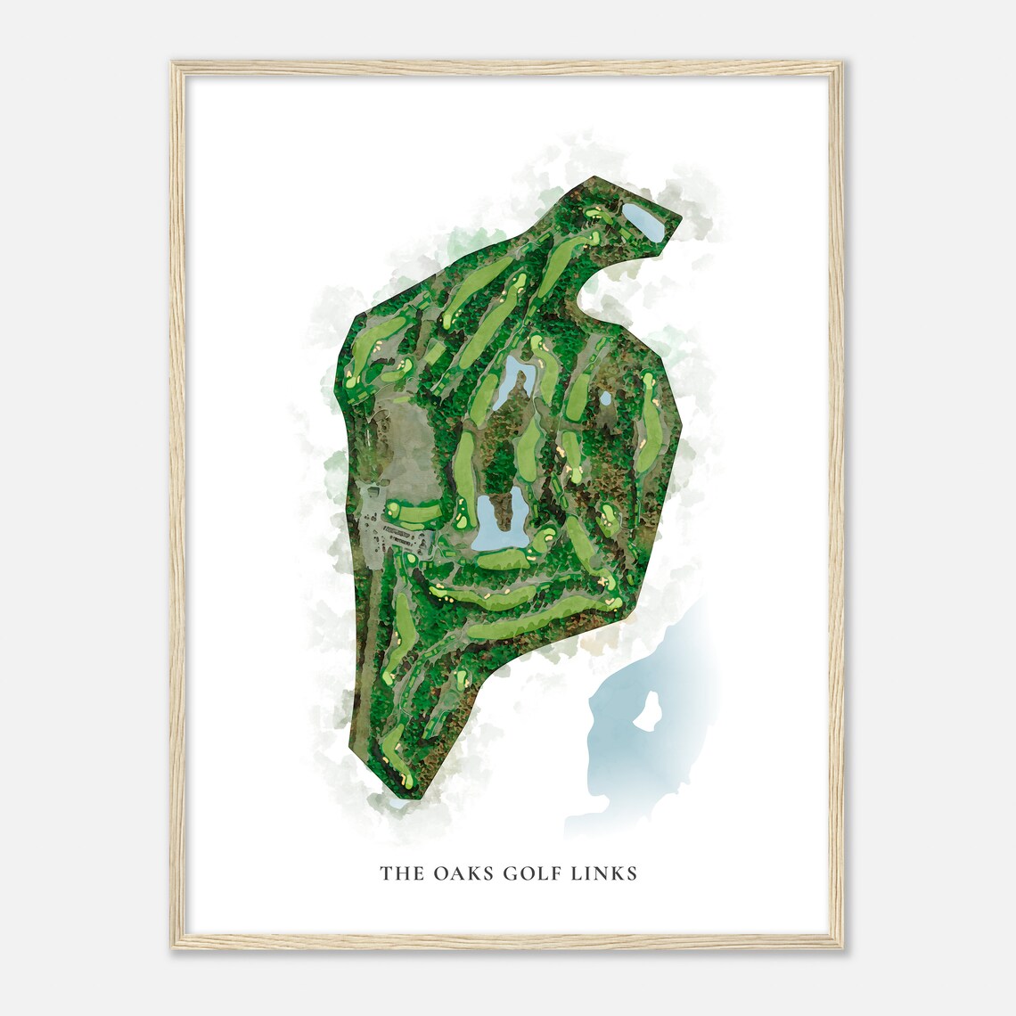 The Oaks Golf Links New Hampshire Watercolor Map Print