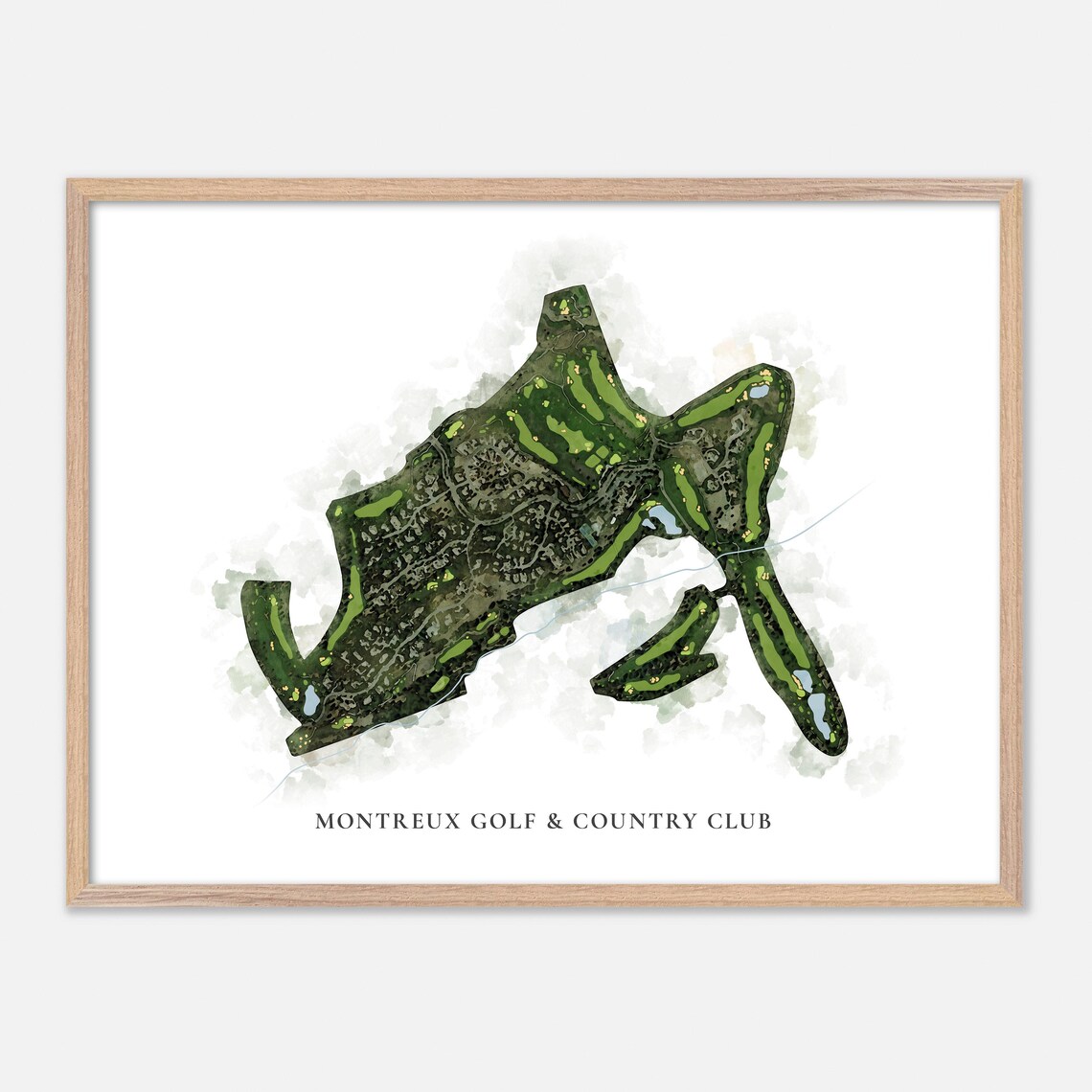 Montreux Golf Country Club Reno Nevada Classic Watercolor Map Poster