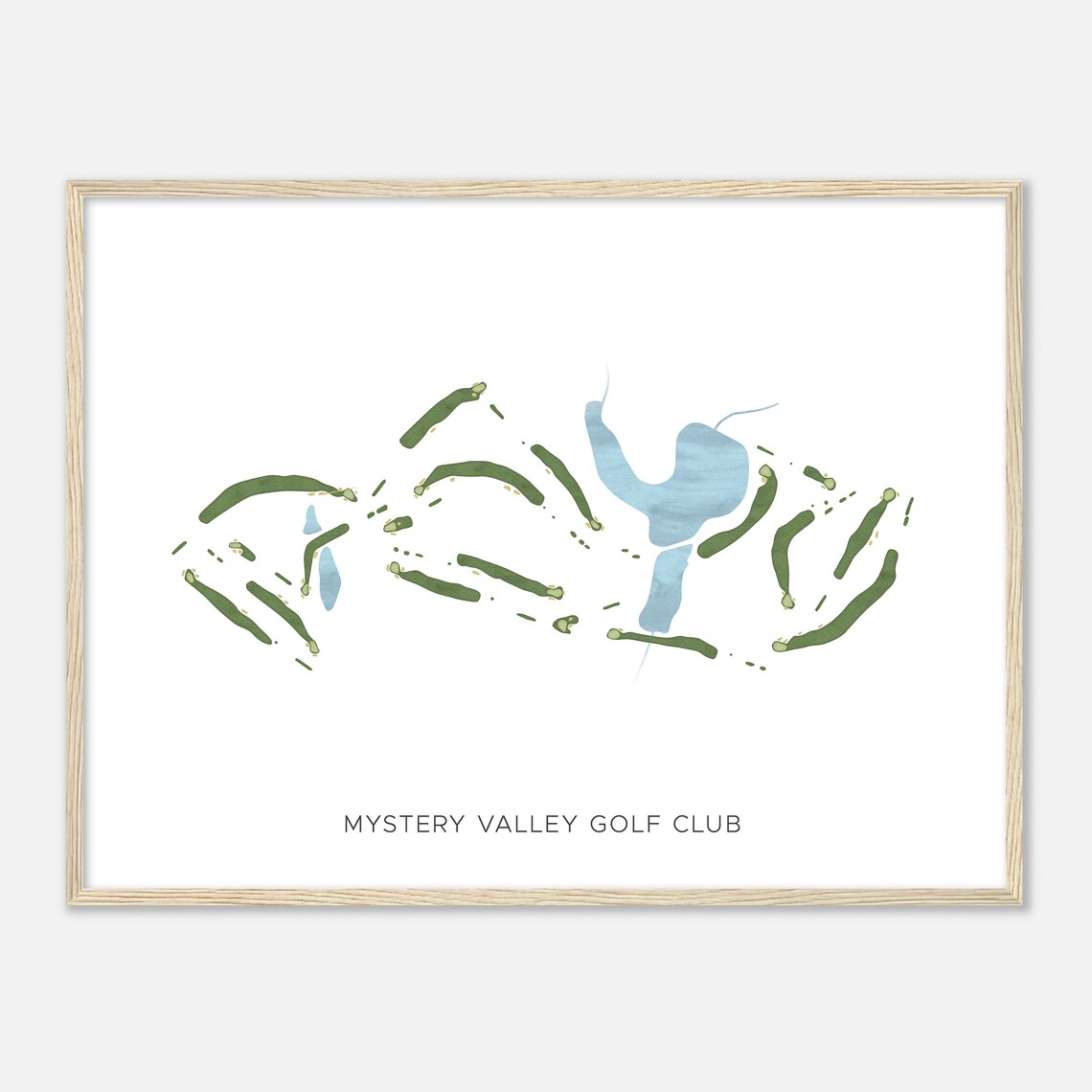 Mystery Valley Golf Club Georgia Modern Watercolor Golf Map Poster