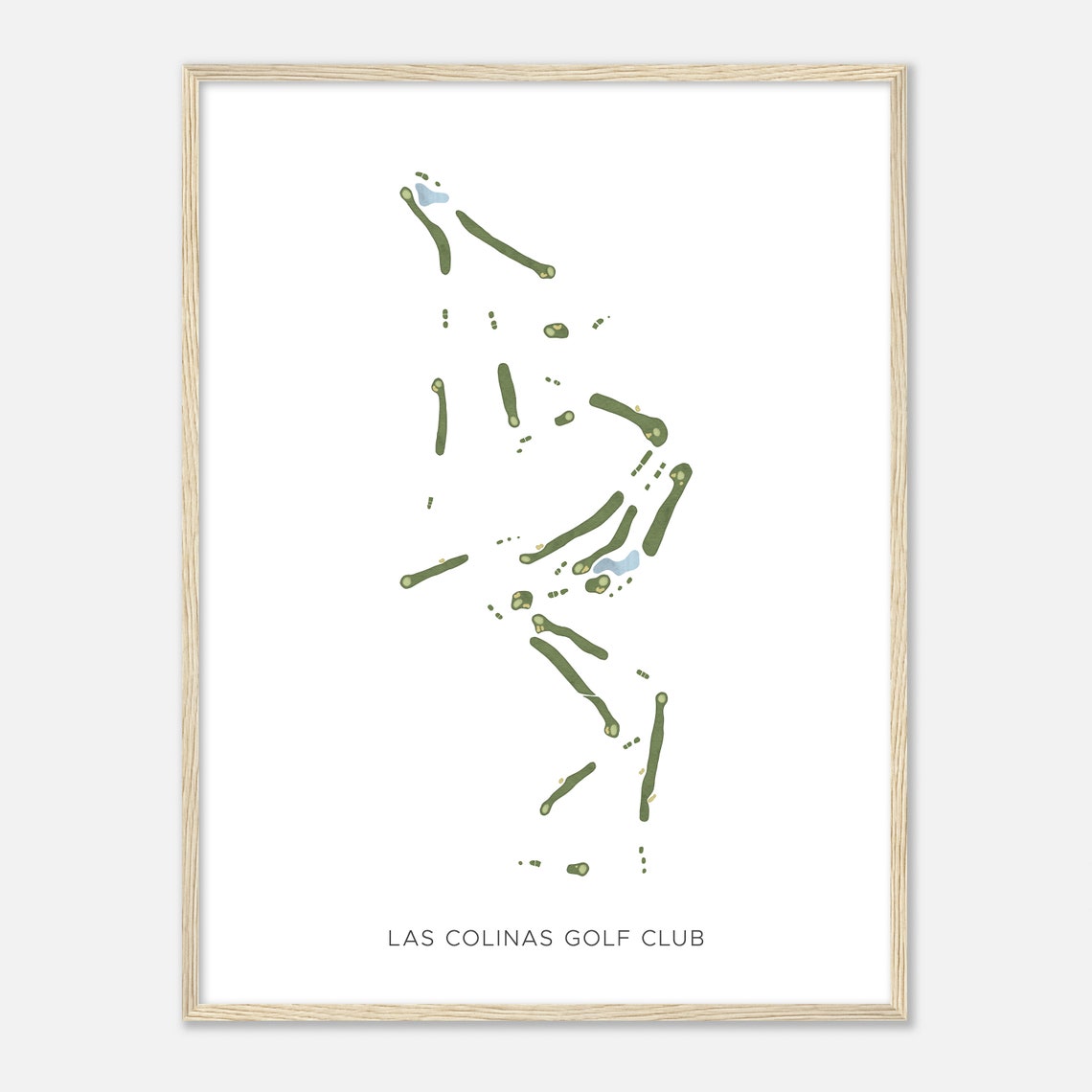 Las Colinas Golf Club Modern Watercolor Golf Course Map Poster - Image 2