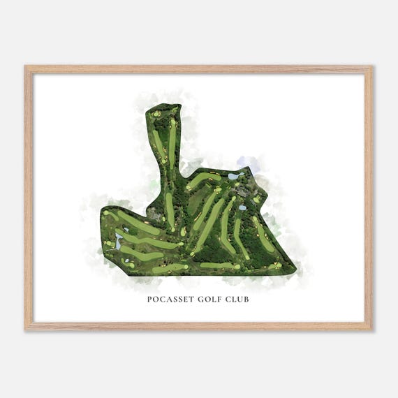 Pocasset Golf Club In Pocasset Massachusetts Classic Watercolor Map Golfer Gift Golf Wall Art Golf Poster Print Course Layout