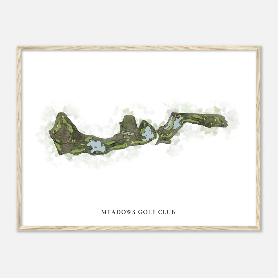 Meadows Golf Club Colorado Classic Watercolor Map Golfer Gift Golf Wall Art Golf Poster Print Course Layout - Image 2