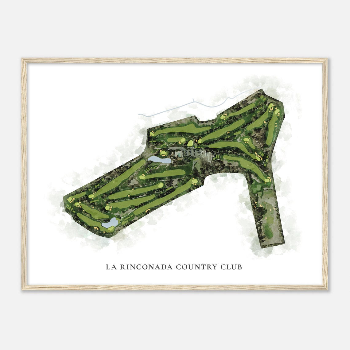 La Rinconada Country Club Classic Watercolor Golf Course Map Poster - Image 2