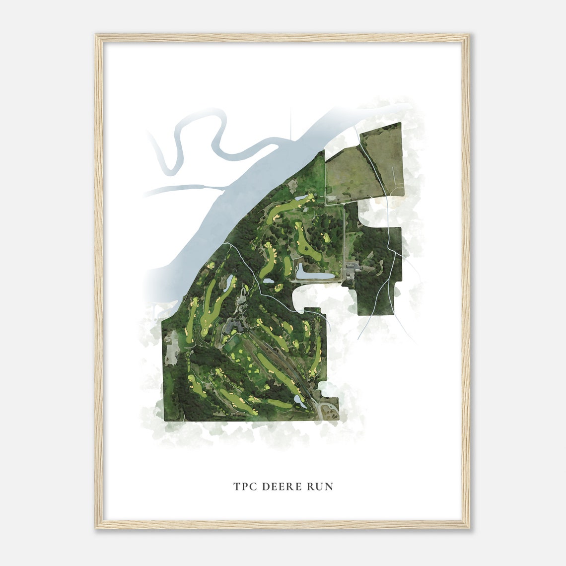 Tpc Deere Run Illinois Classic Watercolor Map Golfer Gift Golf Wall Art Golf Poster Print Course Layout - Image 2