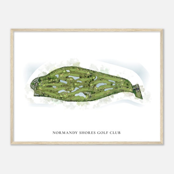 Normandy Shores Golf Club Florida Classic Watercolor Map Golfer Gift Golf Wall Art Golf Poster Print Course Layout