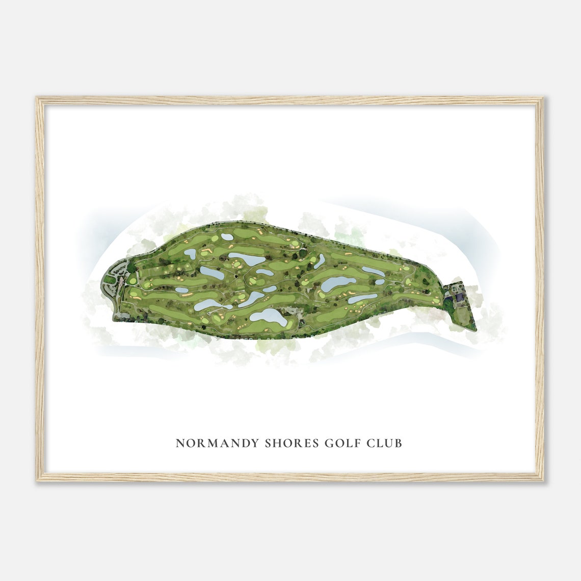 Normandy Shores Golf Club Florida Classic Watercolor Map Poster