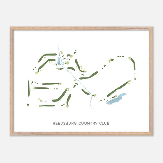 Reedsburg Country Club In Reedsburg Wisconsin Modern Watercolor Map Golfer Gift Golf Wall Art Golf Poster Print Course Layout
