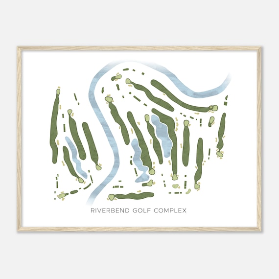 Riverbend Golf Complex Washington Modern Watercolor Map Golfer Gift Golf Wall Art Golf Poster Print Course Layout