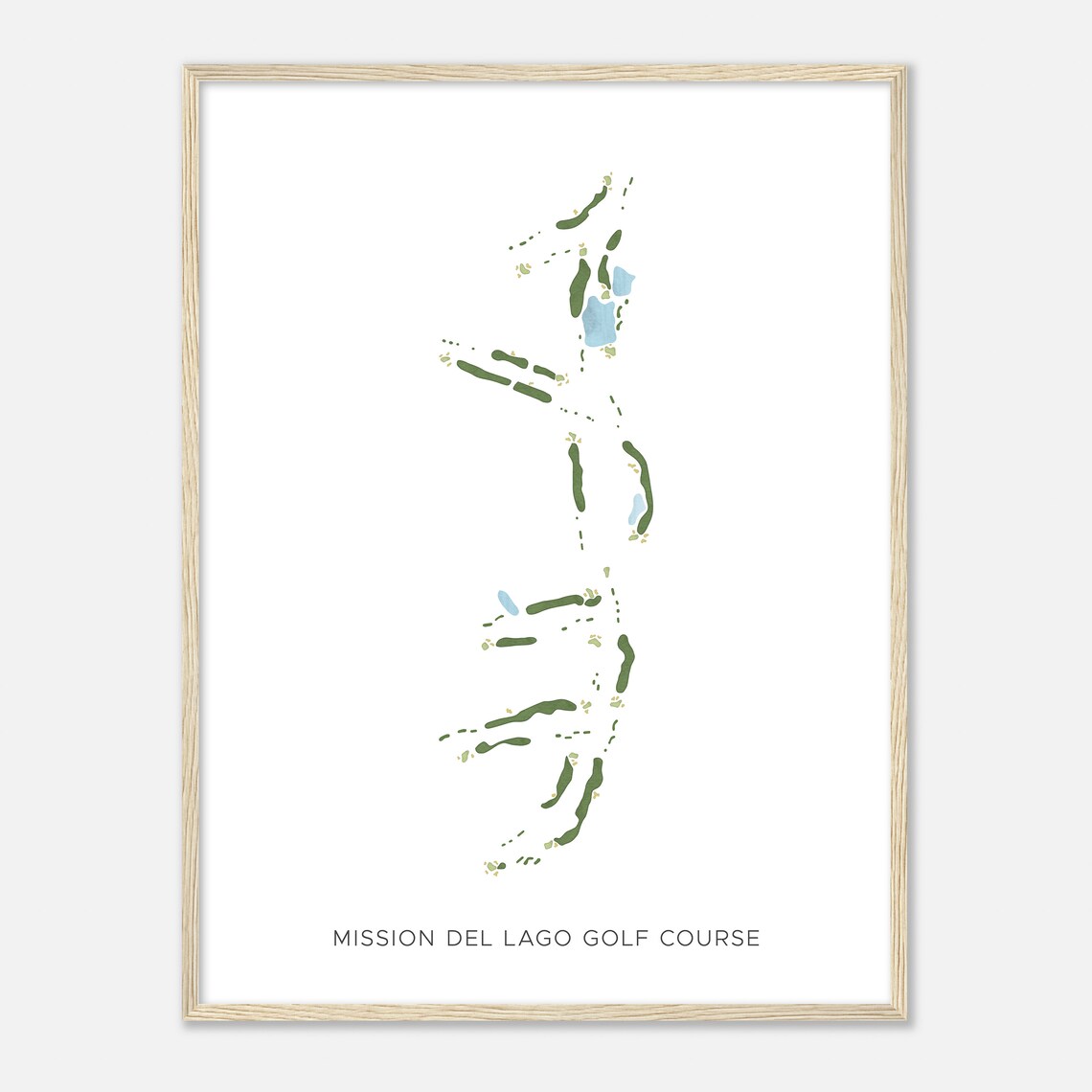 Mission Del Lago Golf Course Texas Modern Watercolor Golf Course Map Poster