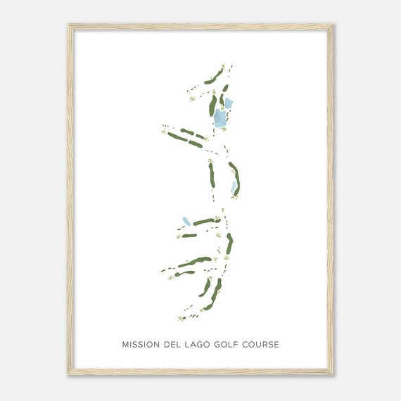 Mission Del Lago Golf Course Texas Modern Watercolor Golf Course Map Poster