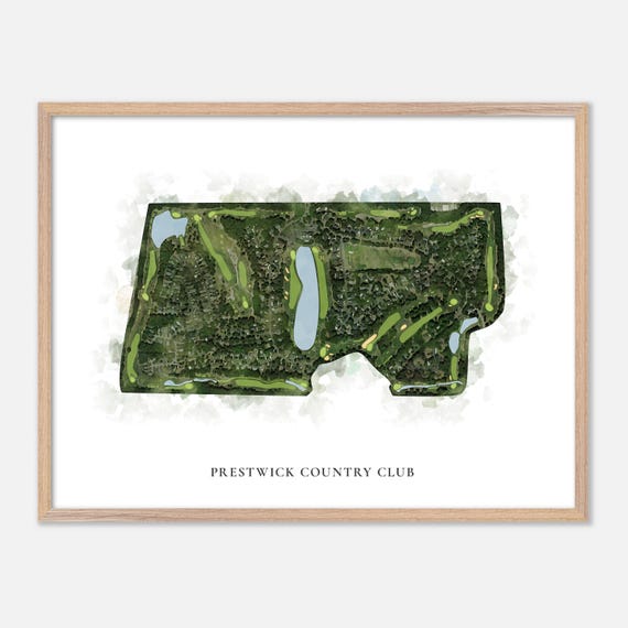 Prestwick Country Club In Surfside Beach South Carolina Classic Watercolor Map Golfer Gift Golf Wall Art Golf Poster Print