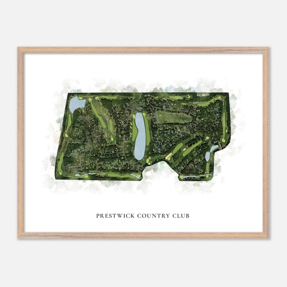 Prestwick Country Club South Carolina Classic Watercolor Map Poster