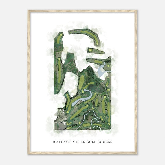 Rapid City Elks Golf Course South Dakota Classic Watercolor Map Golfer Gift Golf Wall Art Golf Poster Print Course Layout